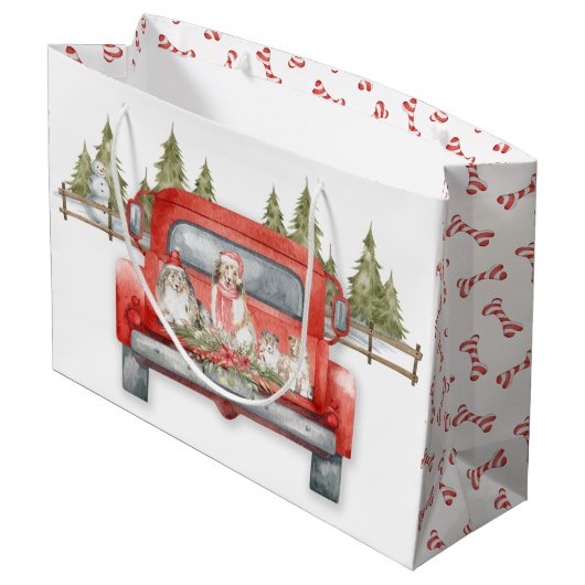 Kerstschuilkelders in een Red  truck Groot Cadeauzakje (Achterkant Gekanteld)