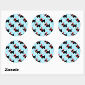 KerstScottie Dogs Pattern Ronde Sticker (Vel)