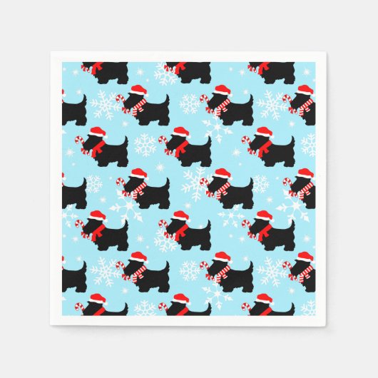 KerstScottie Dogs Pattern Servet (Voorkant)