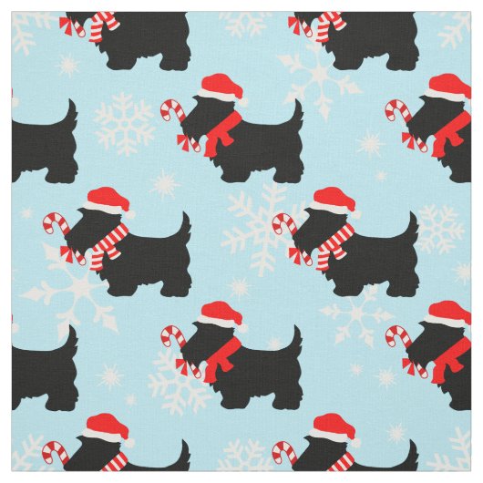 KerstScottie Dogs Pattern Stof (Swatch)