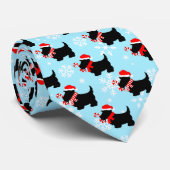 KerstScottie Dogs Pattern Stropdas (Opgerold)