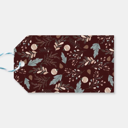 Kerstscript Boho Greenery Kerstmis Cadeaulabel (Achterkant Horizontaal)