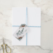 Kerstscript Boho Greenery Kerstmis Cadeaulabel (Met Touw)