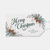 Kerstscript Boho Greenery Kerstmis Cadeaulabel (Voorkant (Horizontaal))