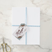 Kerstscript Boho Groene Kerst Cadeaulabel (Met Touw)