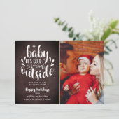 Kerstscript Boho Krijtbord Foto Feestdagenkaart (Staand voorkant)