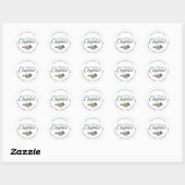 Kerstscript Botanisch groen retouradres Ronde Sticker (Vel)