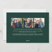 Kerstscript eenvoudig groen vier foto's feestdagenkaart (Achterkant)