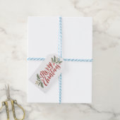 Kerstscript en groene vakantie cadeaulabel (Met Touw)