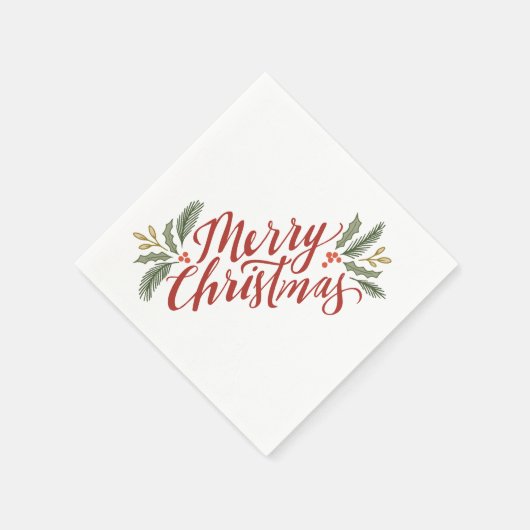 Kerstscript en groene vakantie servet (Hoek)