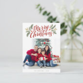 Kerstscript en Groenen vakantie multi-foto Briefkaart (Staand voorkant)