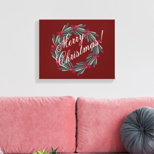  kerstscript feestelijk rood canvas afdruk (Insitu (Woonkamer))