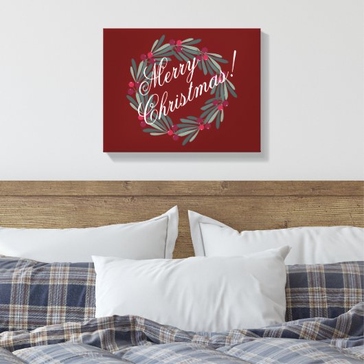  kerstscript feestelijk rood canvas afdruk (Insitu (Slaapkamer))