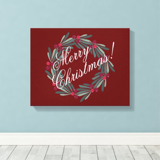  kerstscript feestelijk rood canvas afdruk (Insitu (Houten vloer))