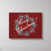  kerstscript feestelijk rood canvas afdruk (Voorkant)