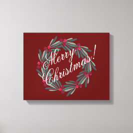  kerstscript feestelijk rood canvas afdruk
