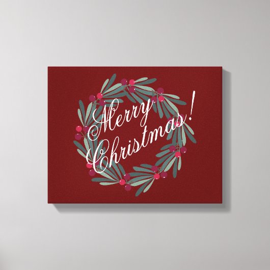  kerstscript feestelijk rood canvas afdruk (Voorkant)