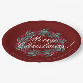 kerstscript feestelijk rood papieren bordje (Gekanteld)