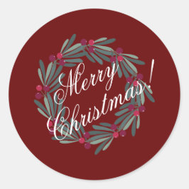  kerstscript feestelijk rood ronde sticker