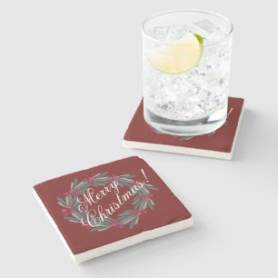  kerstscript, feestelijk stenen onderzetter