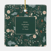 Kerstscript Foto Boho Greenery Kerstmis Keramisch Ornament (Achterkant)