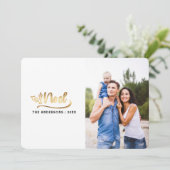 Kerstscript foto moderne kerstkaarten feestdagenkaart (Staand voorkant)