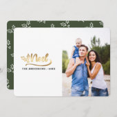 Kerstscript foto moderne kerstkaarten feestdagenkaart (Voorkant / Achterkant)