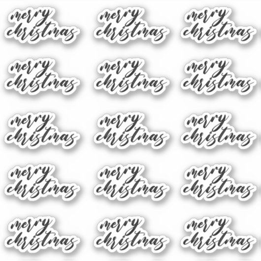 Kerstscript Happy Mail Cadeau Decoratie Sticker (Voorkant)