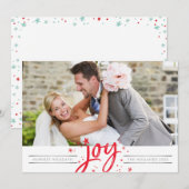 KERSTSCRIPT JOY moderne foto eenvoudig minimaal Feestdagenkaart (Voorkant / Achterkant)