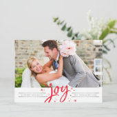 KERSTSCRIPT JOY moderne foto eenvoudig minimaal Feestdagenkaart (Staand voorkant)