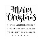 Kerstscript Merry Christmas retouradres Rubberstempel (Afrduk)
