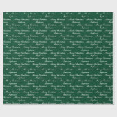 Kerstscript met aangepaste naam cadeaupapier (Vlak)
