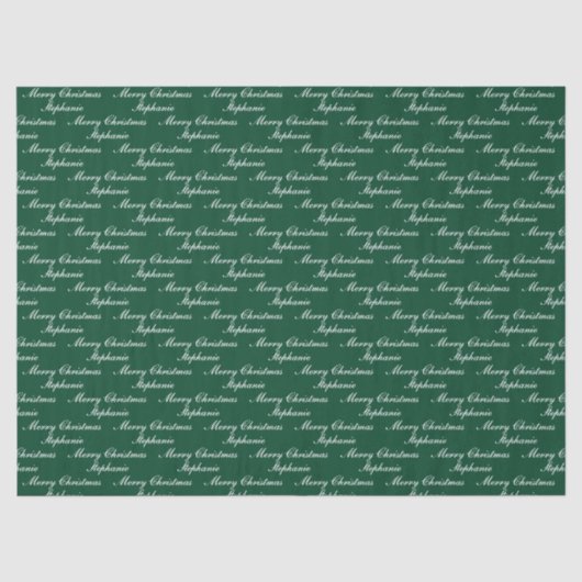 Kerstscript met aangepaste naam tissuepapier (Voorkant)
