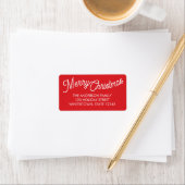 Kerstscript met rode retouradres etiket (Insitu)