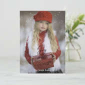 Kerstscript met vreugde feestdagenkaart (Staand voorkant)