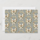 Kerstscript met waterverf krans en gouden strik feestdagenkaart (Achterkant)