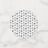 Kerstscript met zwarte sneeuwvlokken confetti (Kleine voorkant)