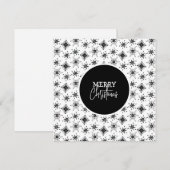 Kerstscript met zwarte sneeuwvlokken kaart (Voorkant / Achterkant)