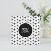 Kerstscript met zwarte sneeuwvlokken kaart (Staand voorkant)