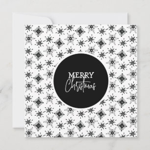 Kerstscript met zwarte sneeuwvlokken kaart
