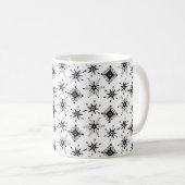Kerstscript met zwarte sneeuwvlokken     koffiemok (Voorkant rechts)