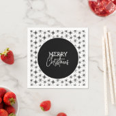 Kerstscript met zwarte sneeuwvlokken    servet (Insitu)