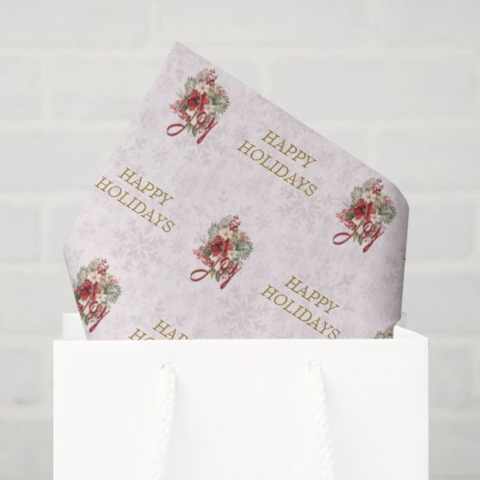 Kerstscript Rode Botanische Kerst Tissuepapier (Cadeauzakje)