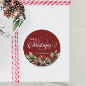 Kerstscript Ronde Sticker
