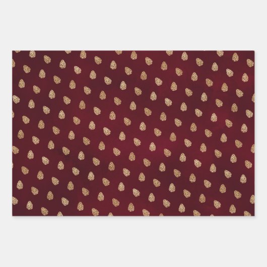 Kerstscript Rustic Pine Cones gepersonaliseerd Inpakpapier Vel (Voorkant 2)