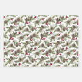 Kerstscript Rustic Pine Cones gepersonaliseerd Inpakpapier Vel (Voorkant)