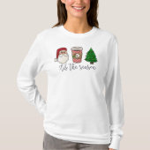 Kerstscript Santa Initiaal Coffee Tree T-shirt (Voorkant)