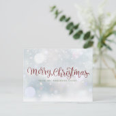 Kerstscript Sneeuw Bedrijfskaart Feestdagenkaart (Staand voorkant)