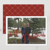 Kerstscript - Vakantie fotokaart. Feestdagenkaart (Voorkant / Achterkant)