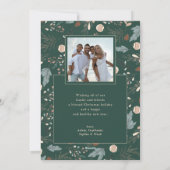 Kerstscript Volledige foto Boho Greenery Bericht Feestdagenkaart (Achterkant)